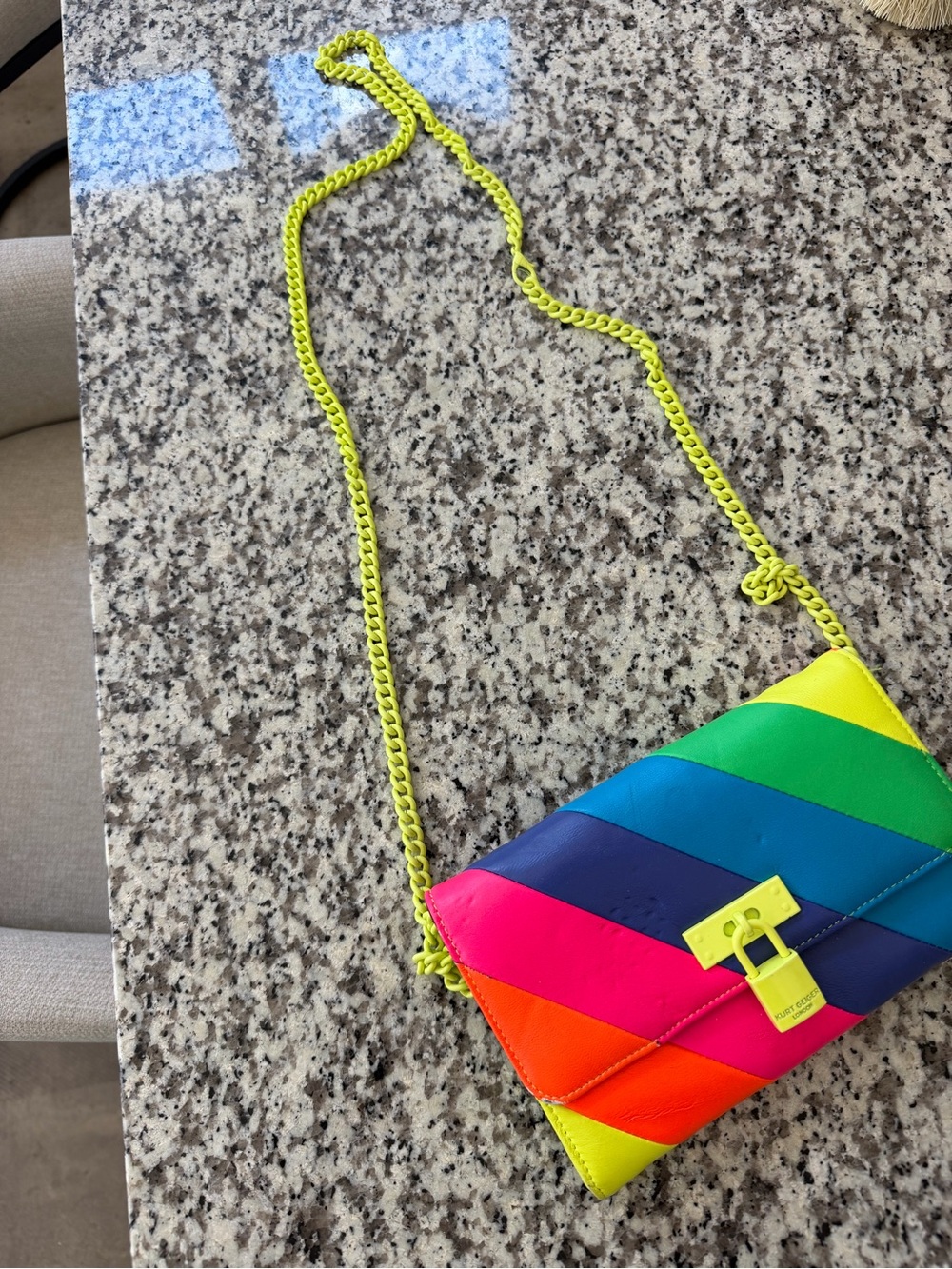 Kurt Geiger Neon Multi-Stripe Crossbody Bag